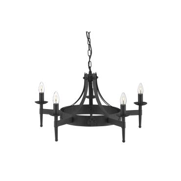 Searchlight Cartwheel - Kronleuchter - Ø 67 x 90 cm - schwarz