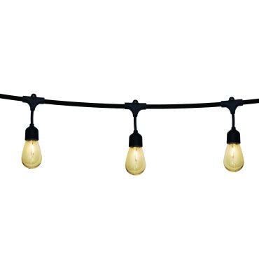ONE Light - solarbetriebene Lichtergirlande - 8,5 Meter lange Girlande - 12 x 1W LED inkl. - IP67 - schwarz
