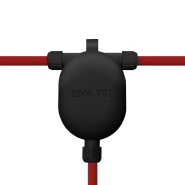 Creative Cables EIVA 3-Wege - Silikon-Kabelhalter - 7,5 x 11,5 x 2,6 cm - IP65 - schwarz