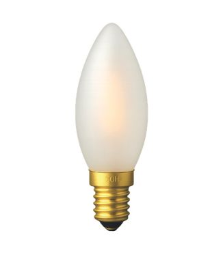 Daylight Italia Satin LED-Lampe - Ø 3,5 x 9,7 cm - E14 - 4,5W dimmbar - 2700K - satiniertes Weiß