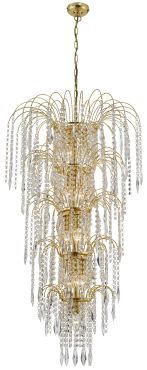 Searchlight Waterfall - Kronleuchter - Ø 58 x 264 cm - gold und transparent