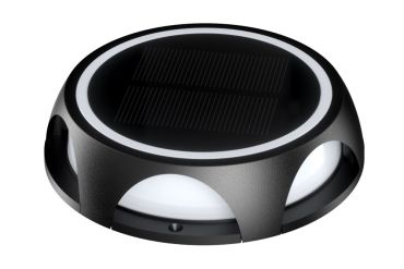 Integral LED True - solar-aufbau-bodenspot mit bewegungsmelder - Ø 14 x 3,2 cm - 1,2W LED inkl. - IP65 - schwarz