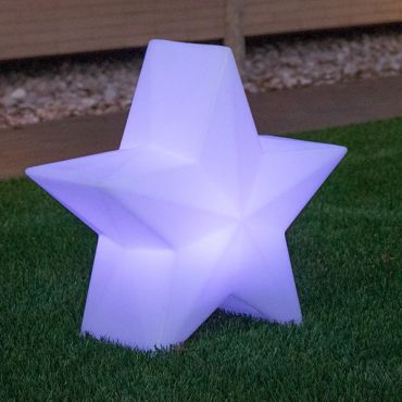 New Garden Nova 45 Christmas Star - wiederaufladbare Solar-Stehlampe mit Fernbedienung - 46 x 42,6 x 22,5 cm - 5W RGB LED inkl. - IP65 - weiß
