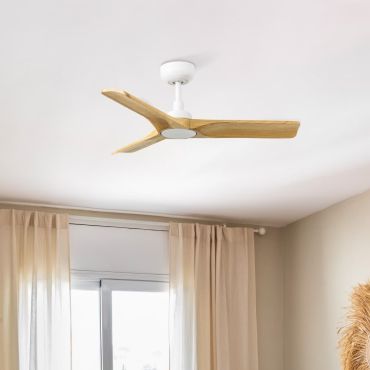 Faro Heywood S - Deckenventilator - Ø 90  cm - matt Weiß und Kiefer