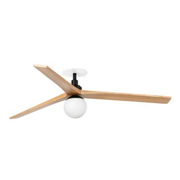 Faro Klim L - Deckenventilator mit Licht und Einbaufassung - Ø 150 cm - matt schwarz und Kiefer