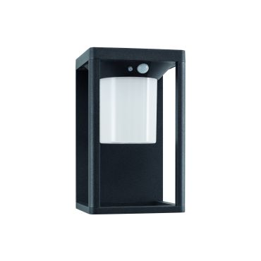 Nova Luce Loveto - Außenwandleuchte mit Solarsensor und Schalter - 14,5 x 16,2 x 24 cm - 1,5W dimmbare LED inkl. - IP65 - anthrazit