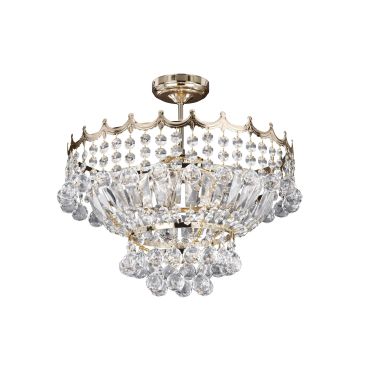 Searchlight Versailles - Kronleuchter - Ø 42 x 44 cm - gold und transparent