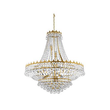 Searchlight Versailles - Kronleuchter - Ø 80 x 250 cm - gold und transparent