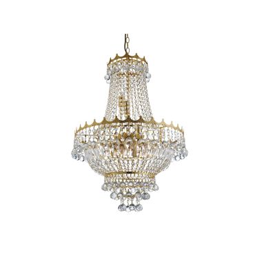 Searchlight Versailles - Kronleuchter - Ø 55 x 132 cm - gold und transparent