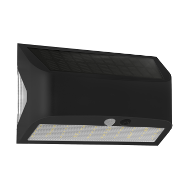Century Italia Arcadia Max -  solarbetriebene Außenwandleuchte mit Sensor - 18 x 6,2 x 11,3 cm - 6W LED inkl. - IP65 - schwarz
