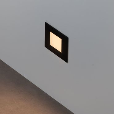 Nova Luce Rudy - Wandeinbauleuchte - 12 x 8 x 4,7 cm - 3W LED inkl. - IP65 - Sand schwarz