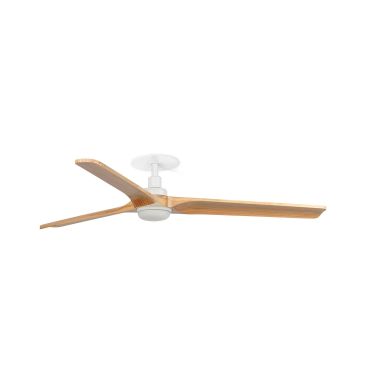 Faro Heywood L - Deckenventilator mit Licht und Einbaufassung - Ø 132 cm - matt Weiß und Kiefer