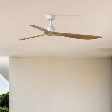 Faro Outwood L - deckenventilator - Ø 150 cm - IP44 - matt weiß und eiche