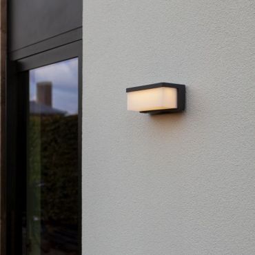 Lutec Zelna - Hybrid-Wandleuchte für den Außenbereich - 19,3 x 8,5 x 9,6 cm - 9W LED inkl. - IP44 - dunkelgrau