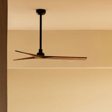Faro Klim M - Deckenventilator - Ø 125 cm - matt schwarz und dunkle walnuss