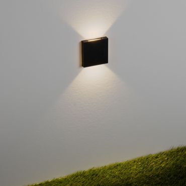 Nova Luce Iko - Wandeinbauleuchte - 5,5 x 5,5 x 9 cm - 1W LED inkl. - IP67 - Sand schwarz