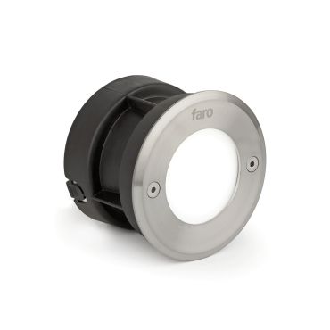 Faro Led-18 - Wandeinbauleuchte - Ø 10 x 6,5 cm - 3W LED inkl. - IP67 - Edelstahl satiniert - Lichtfarbe warmweiß