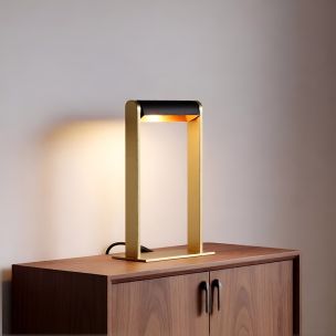 Lucide Loras - Tischleuchte - 18 x 9 x 32,5 cm - matt gold und schwarz