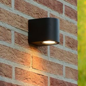 Lucide Zora Round - Außenwandleuchte - 6,5 x 9 x 8 cm - 5W dimmbare LED inkl - IP44 - schwarz