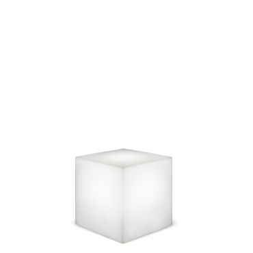 New Garden Cuby - solarbetriebene wiederaufladbare Tischleuchte mit Fernbedienung - 32 x 32 x 32 cm - 1W RGB LED inkl. - IP65 - weiß