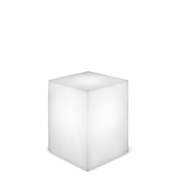 New Garden Cuby 53 - solarbetriebene wiederaufladbare Tischleuchte mit Fernbedienung - 53 x 43 x 43 cm - 1W RGB LED inkl. - IP65 - weiß