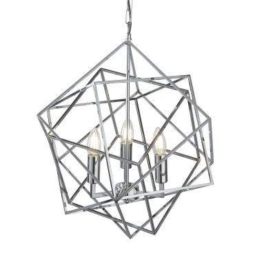 Searchlight Cube - Kronleuchter - Ø 48 x 150 cm - Chrom