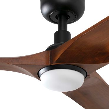 Faro Heywood L - Deckenventilator mit Licht - Ø 132 cm - matt schwarz und dunkle walnuss