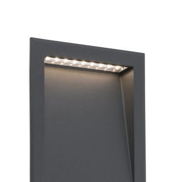 Faro Soun - Wandeinbauleuchte - 19,3 x 7,3 x 23,8 cm - 8W LED inkl. - IP65 - dunkelgrau
