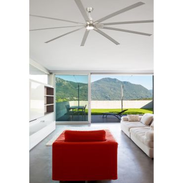Faro Manhattan - Deckenventilator mit Licht und Fernbedienung - Ø 244 cm - 16W dimmbare LED inkl. - Nickel satiniert