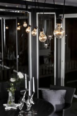 Konstsmide - dekorative Lichterkette mit Dimmfunktion - Starterset - 9,15 Meter Länge plus 10,85 Meter Kabel - 10 LED-Lampen inkl. - 3,4W - IP44 - schwarz