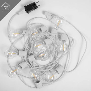 New Garden girlande Allegra - solarbetriebene Lichtergirlande - 8m Girlande, davon 3m Schnur - 10 LED-Lampen inkl. - IP44 - weiß