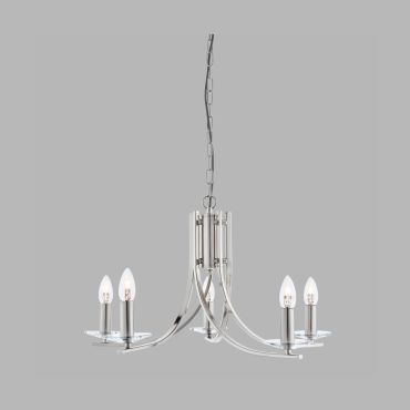 Searchlight Ascona - Kronleuchter - Ø 62 x 90 cm - satiniert silber