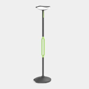 Lutec Poppy - solarbetriebene Stehleuchte mit Bluetooth-Lautsprecher - 8W LED inkl. - IP44 - grau und grün