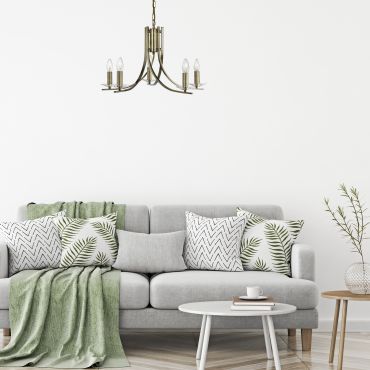 Searchlight Ascona - Kronleuchter - Ø 62 x 90 cm - Messing antik