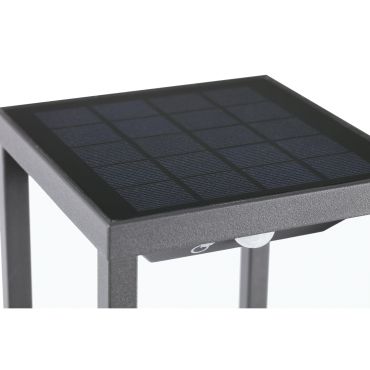 Faro Saura - solarbetriebener Gartenpfosten mit Bewegungsmelder - 14 x 11,5 x 50 cm - 2W LED inkl. - IP54 - dunkelgrau