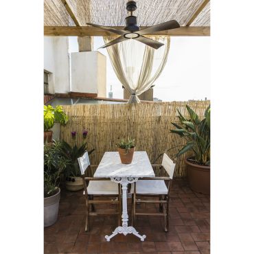 Faro Winche - Deckenventilator mit Fernbedienung - Ø 127 cm - IP44 - schwarz und dunkelbraun