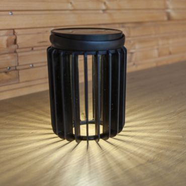 Lutec Kozy - solarbetriebene Tischleuchte für draußen - Ø 13,7 x 18,6 cm - 2,8W LED inkl. - IP44 - schwarz