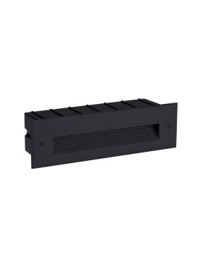 Nova Luce Polka - Wandeinbauleuchte - 25 x 7,6 x 7,4 cm - 7W LED inkl. - IP65 - Sand schwarz