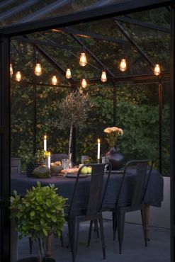 Konstsmide - dekorative Lichterkette mit Dimmfunktion - Verlängerungsset - 9,15 Meter Länge - 10 LED-Lampen inkl. - 7W - IP44 - schwarz