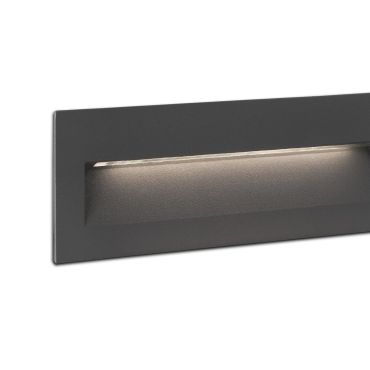 Faro Nat - Wandeinbauleuchte - 22,5 x 7,3 x 7,5 cm - 8W LED inkl. - IP65 - dunkelgrau