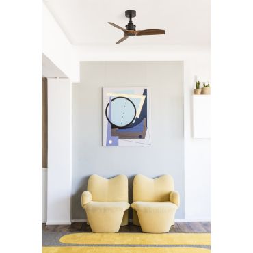 Faro Just Fan XS - Deckenventilator mit Fernbedienung - Ø 81 cm - dunkelbraun und schwarz