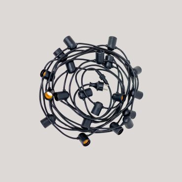 New Garden Allegra - Lichtergirlande -  11,5 Meter Girlande inklusive 1,5 Meter Schnur - IP44 - schwarz