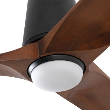 Faro Heywood Tub L - deckenventilator mit licht - Ø 132 cm - matt schwarz und walnuss