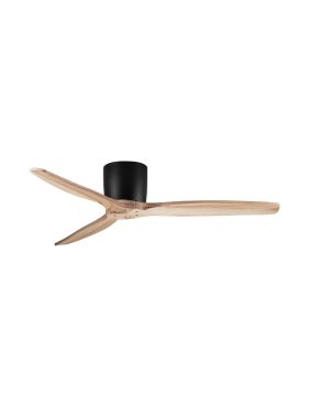 Nova Luce Ninemia - Deckenventilator mit Fernbedienung - Ø 132 cm - Sand schwarz und Naturholz
