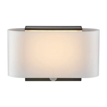 Nordlux Piola - Außenwandleuchte mit Solarsensor - 25,6 x 10,4 x 15,7 cm - 6W LED inkl. - IP65 - weiß und schwarz
