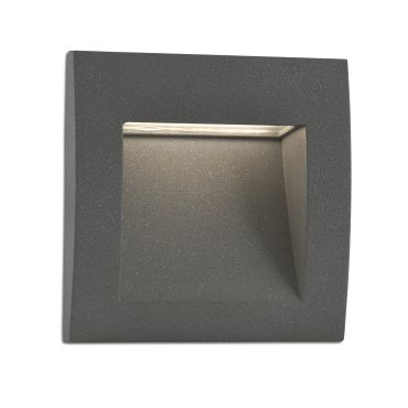 Faro Sedna - Wandeinbauleuchte - 14 x 7,5 x 14 cm - 3W LED inkl. - IP65 - dunkelgrau