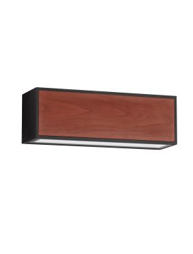 Nova Luce Brown - solarbetriebener Außenwandleuchte - 25,8 x 8,6 x 8,6 cm - 2W LED inkl. - IP65 - Sand schwarz und Holz