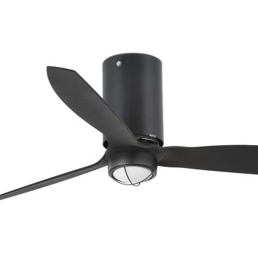 Faro Mini Tube - Deckenventilator mit Licht und Fernbedienung - Ø 128 cm - 17W LED inkl. - mattschwarz
