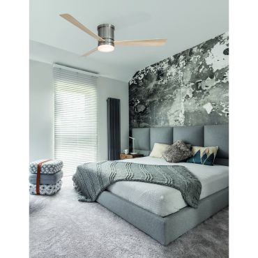 Nova Luce Silky - Deckenventilator mit Licht und Fernbedienung - Ø 132 x 25 cm - 18W LED inkl. - Nickel gebürstet