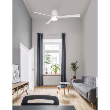 Nova Luce Silky - Deckenventilator mit Licht und Fernbedienung - Ø 132 x 25 cm - 18W LED inkl. - matt weiß